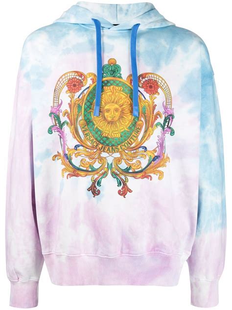 versace tie dye hoodie|Versace barocco hoodie.